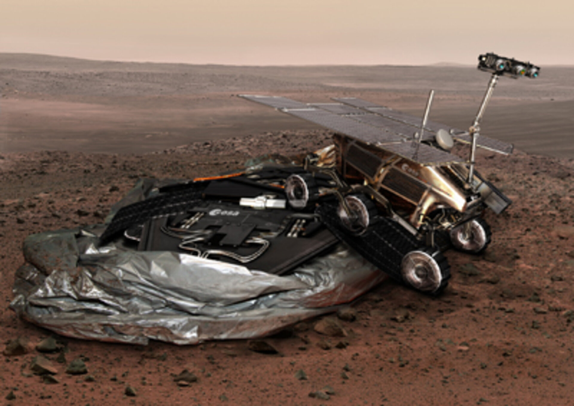 Roll-out auf dem Mars: ExoMars-Rover verlässt Landegerät