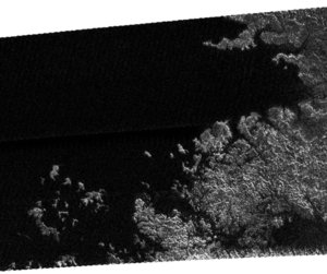 Coasts and drowned mountains on  Titan