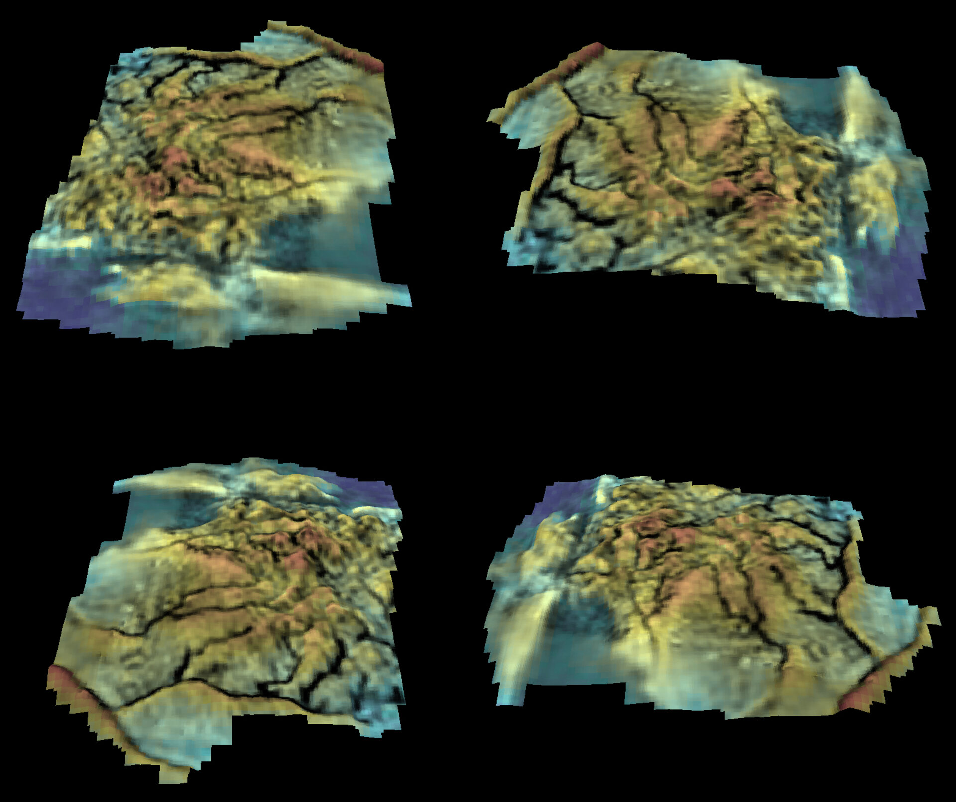 Digital terrain model of a portion of Huygens’ landing region