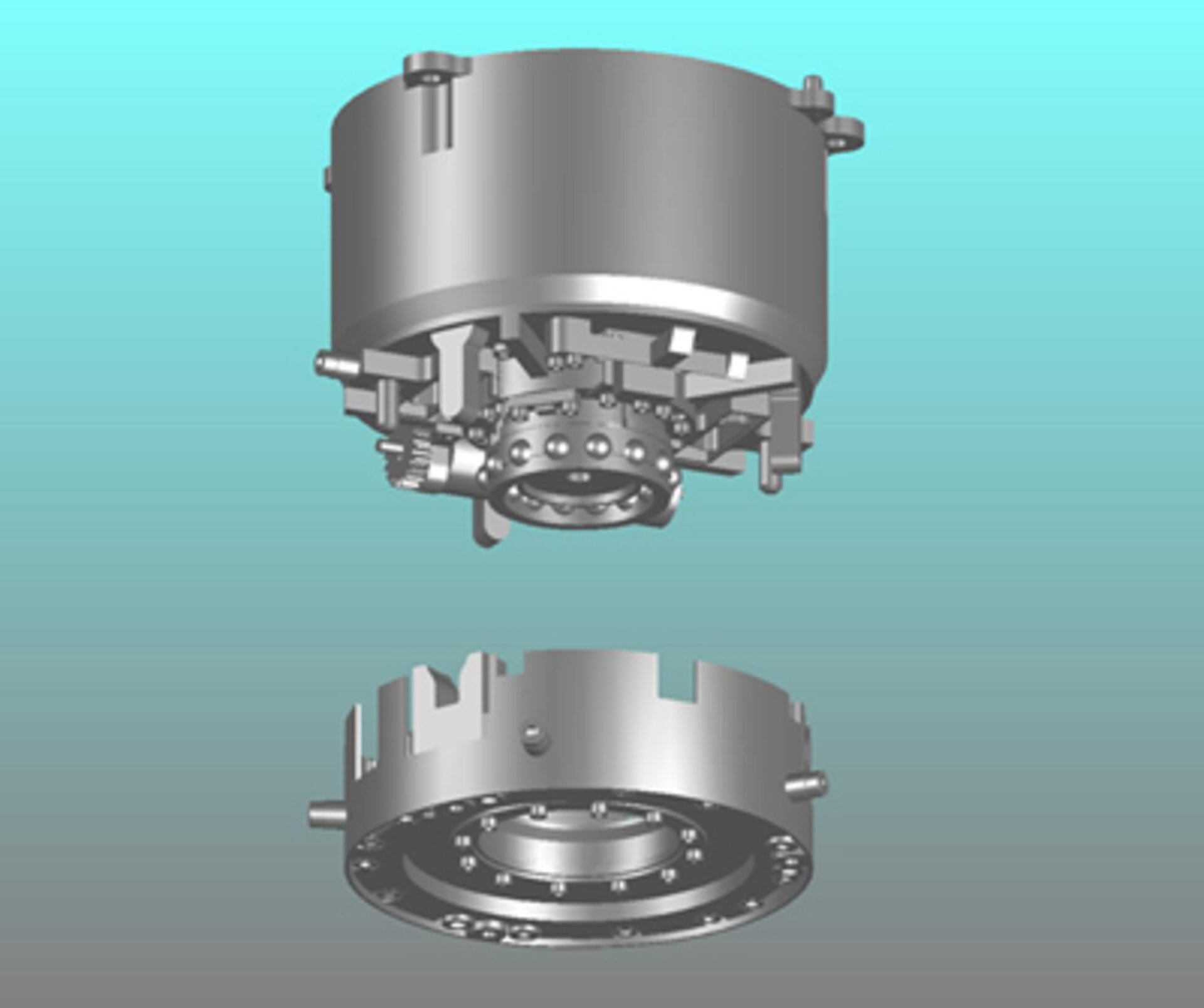 3D rendering of the design of the Compact Tool Exchange Device (CTED)