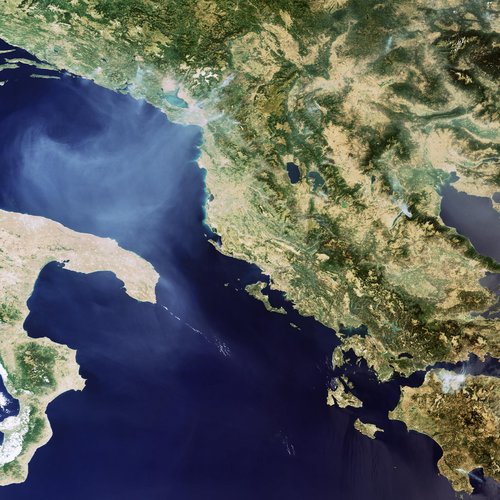 Fires in Greece and the Balkans