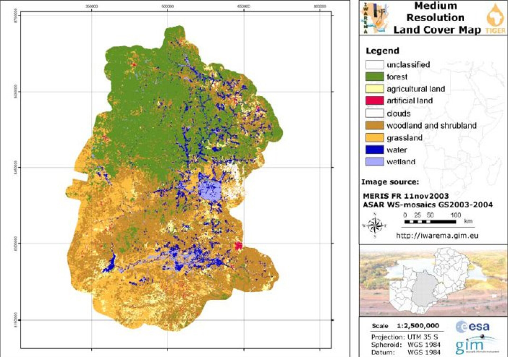 Land cover map of Zambia
