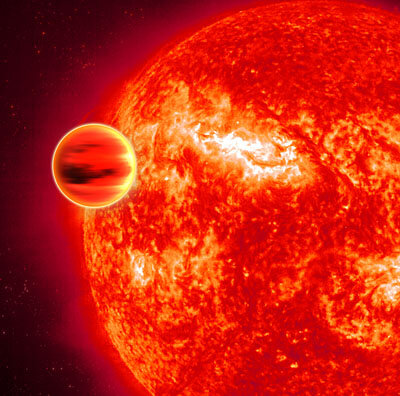 Exoplaneet voor zijn moederster , in infrarood