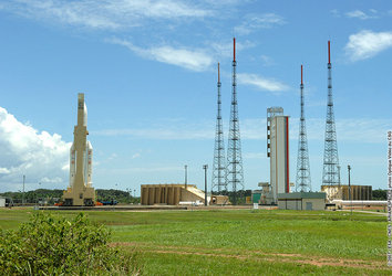 Ariane 5 ECA V177 being transferred to launch pad