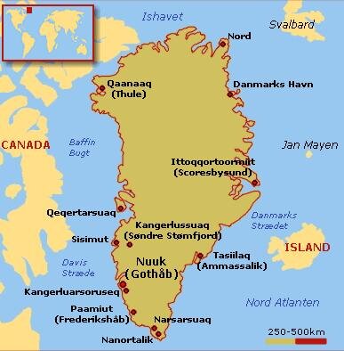 Map of Arctic area where Svalbard is located