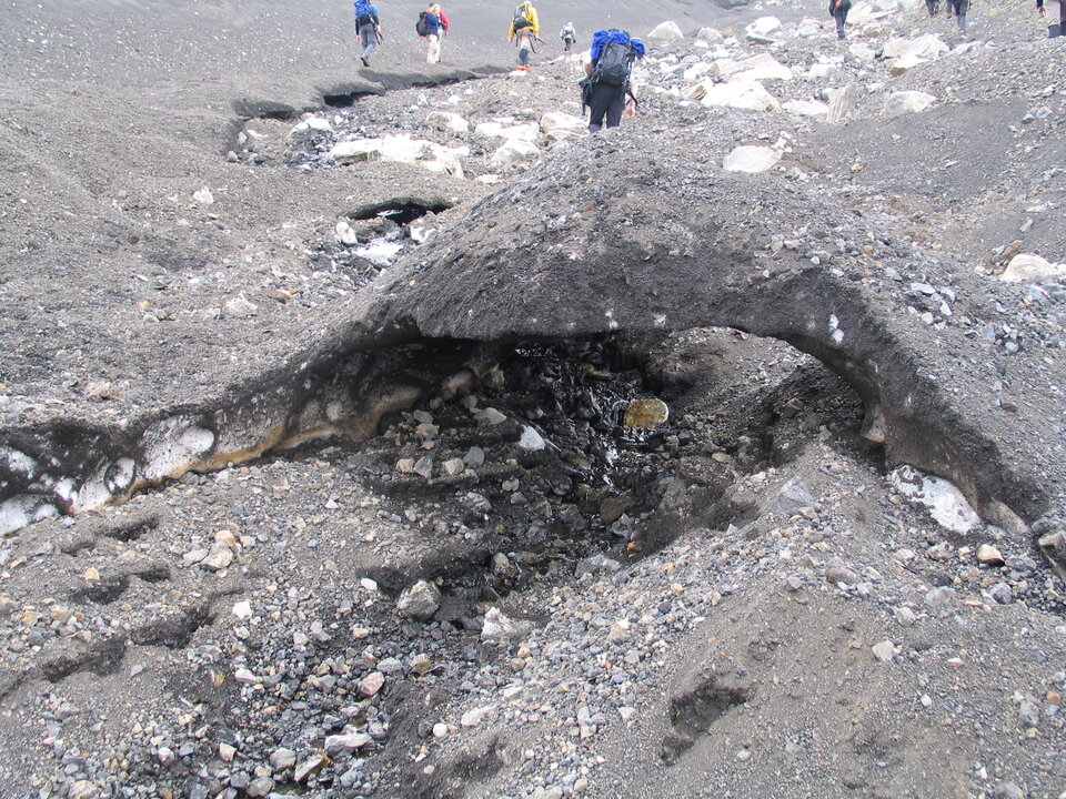 On the way up to the volcano during the first hike