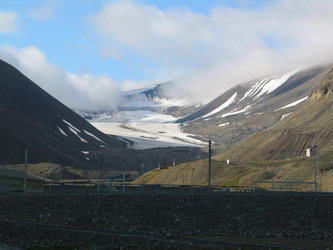 The glacier behind the guesthouse