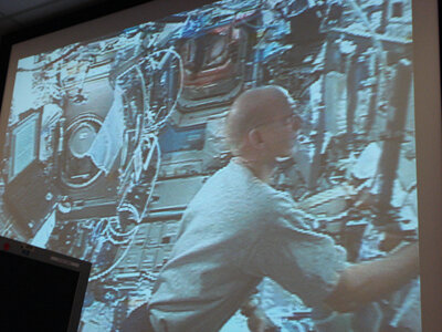 Astronaut Clay Anderson working on ANITA onboard ISS