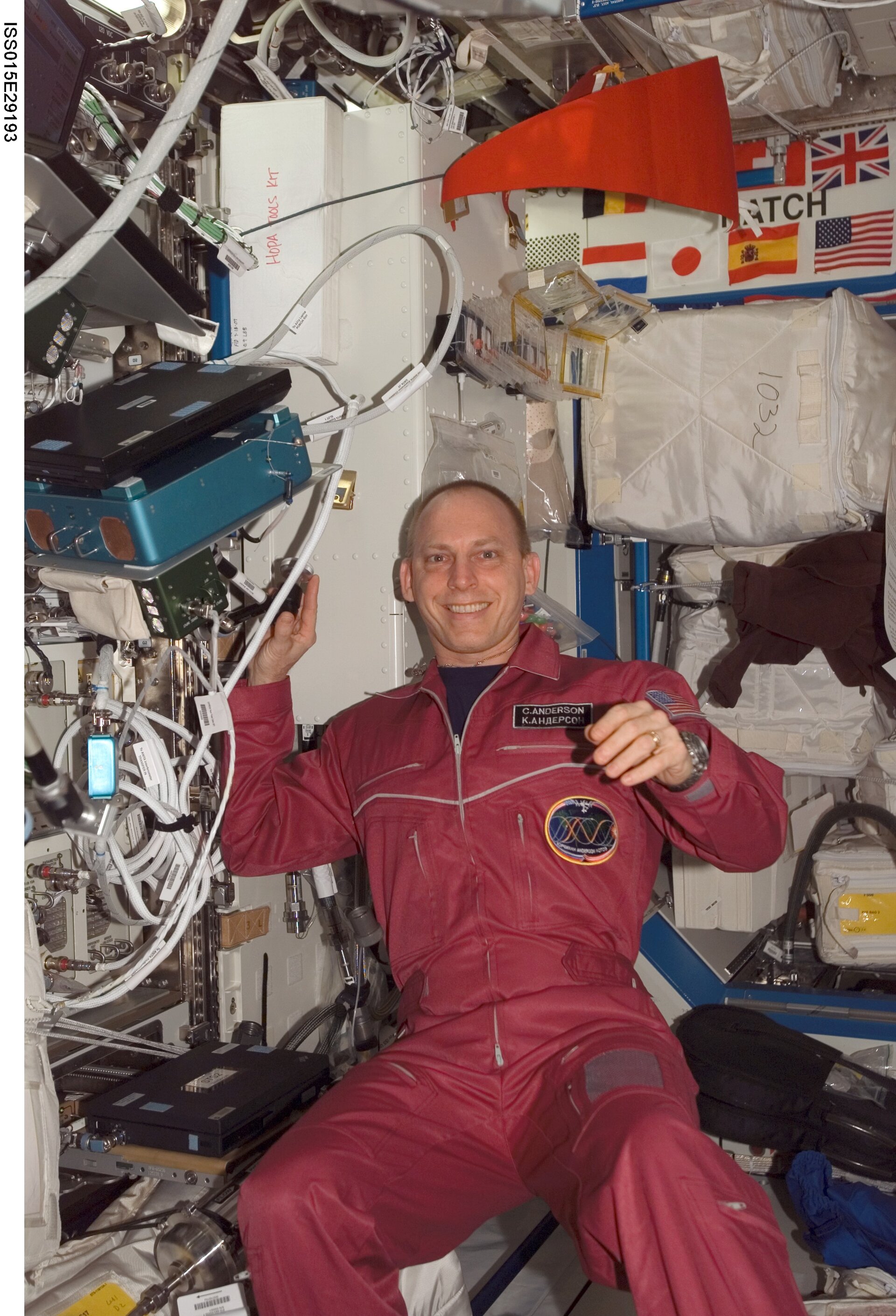 Astronaut Clay Anderson on board ISS