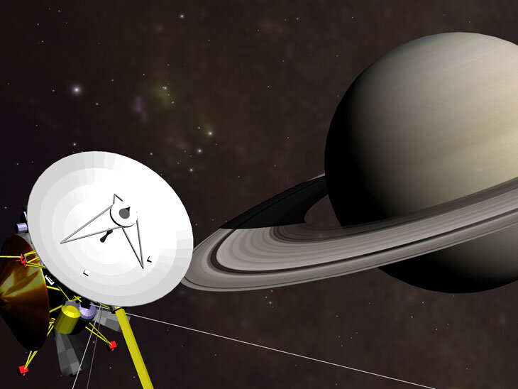 Cassini in een baan rond Saturnus