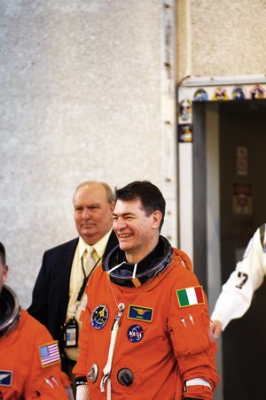 ESA astronaut Paolo Nespoli during the practice countdown for Space Shuttle flight STS-120