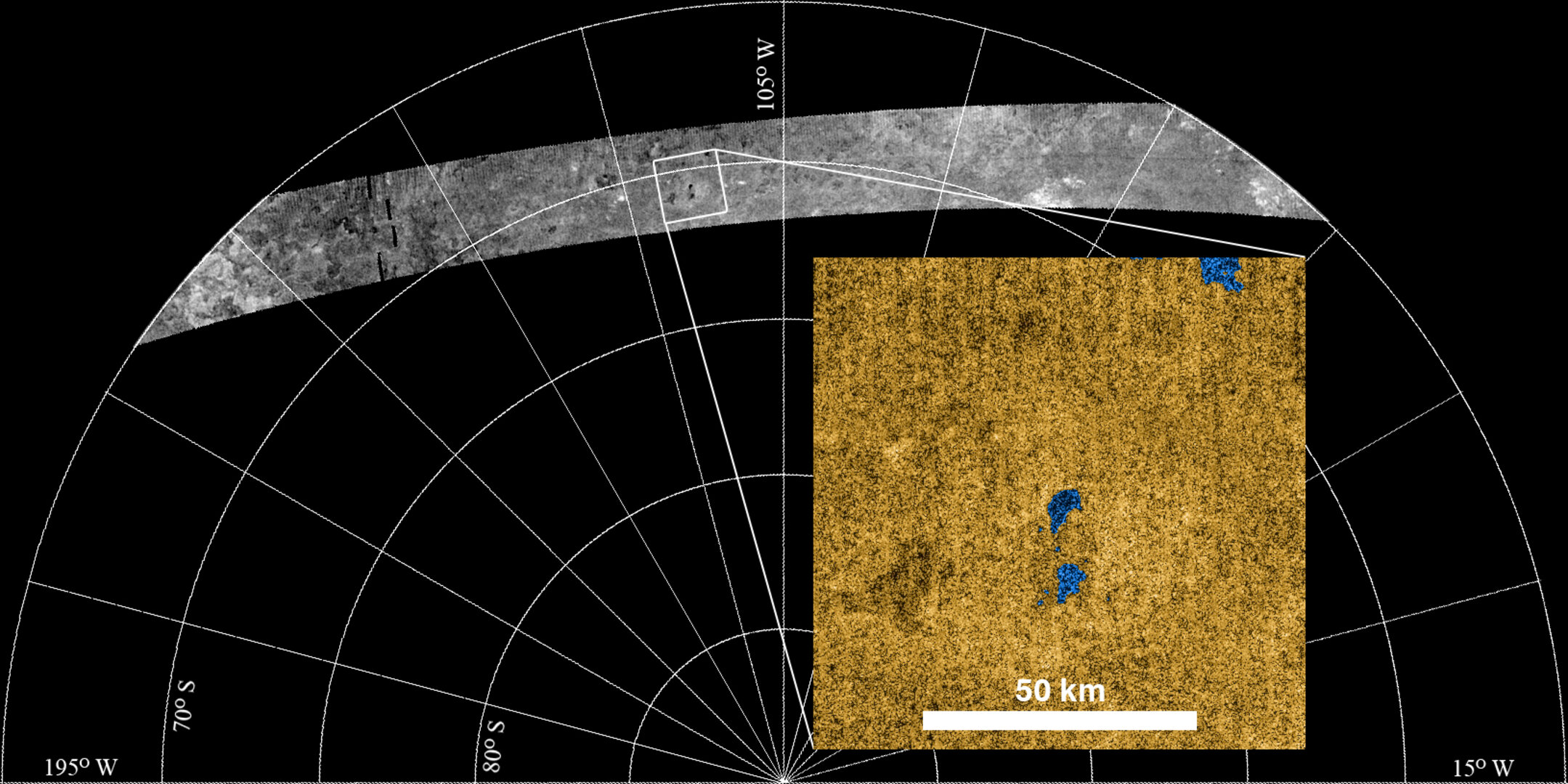 Lakes in Titan's southern hemisphere