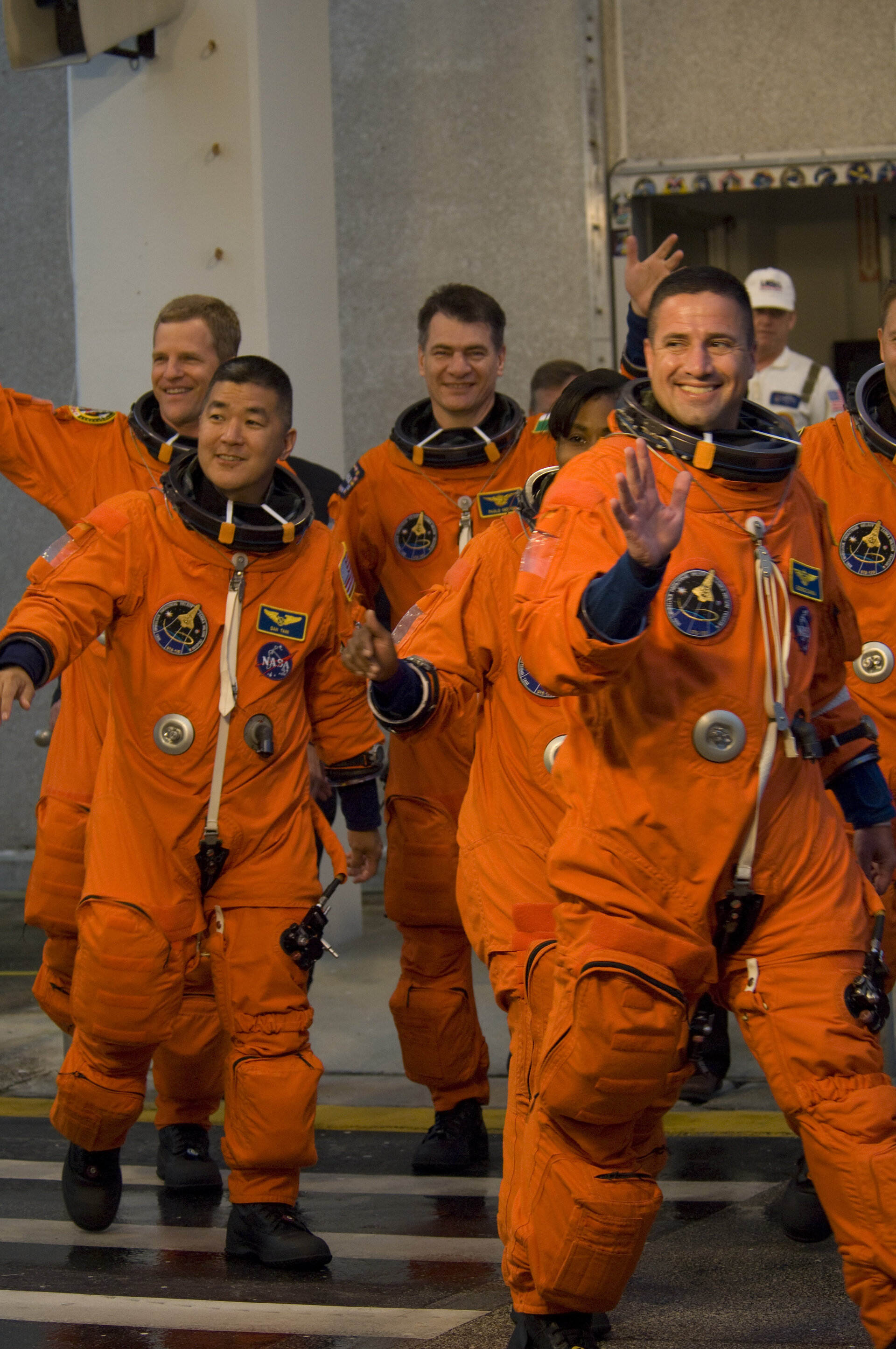 STS-120 mission crew walkout