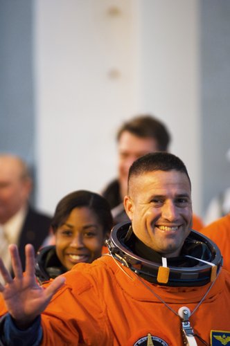 STS-120 Pilot George Zamka during the practice countdown at Kennedy Space Center, Florida