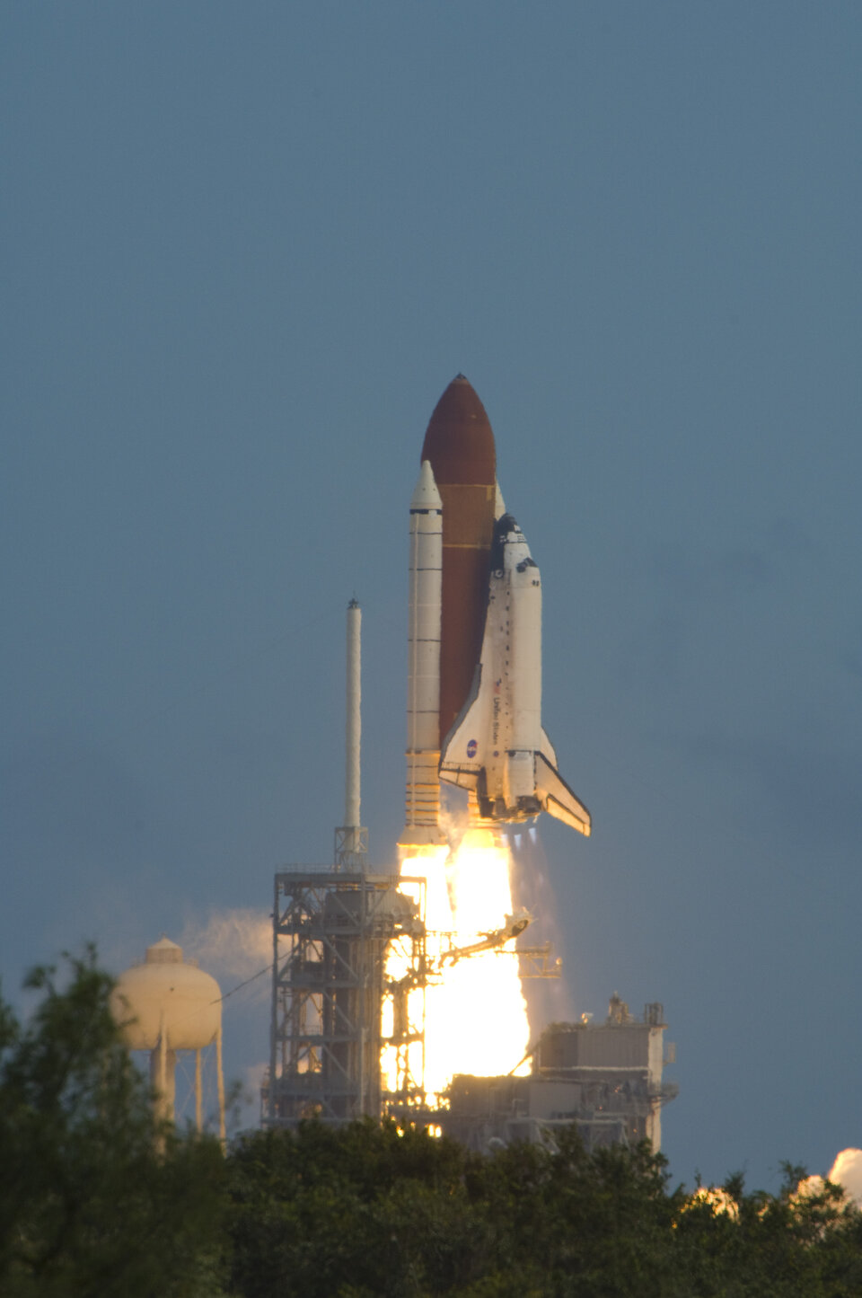 Lift off! Poalo flew on the Space Shuttle Discovery on his first mission