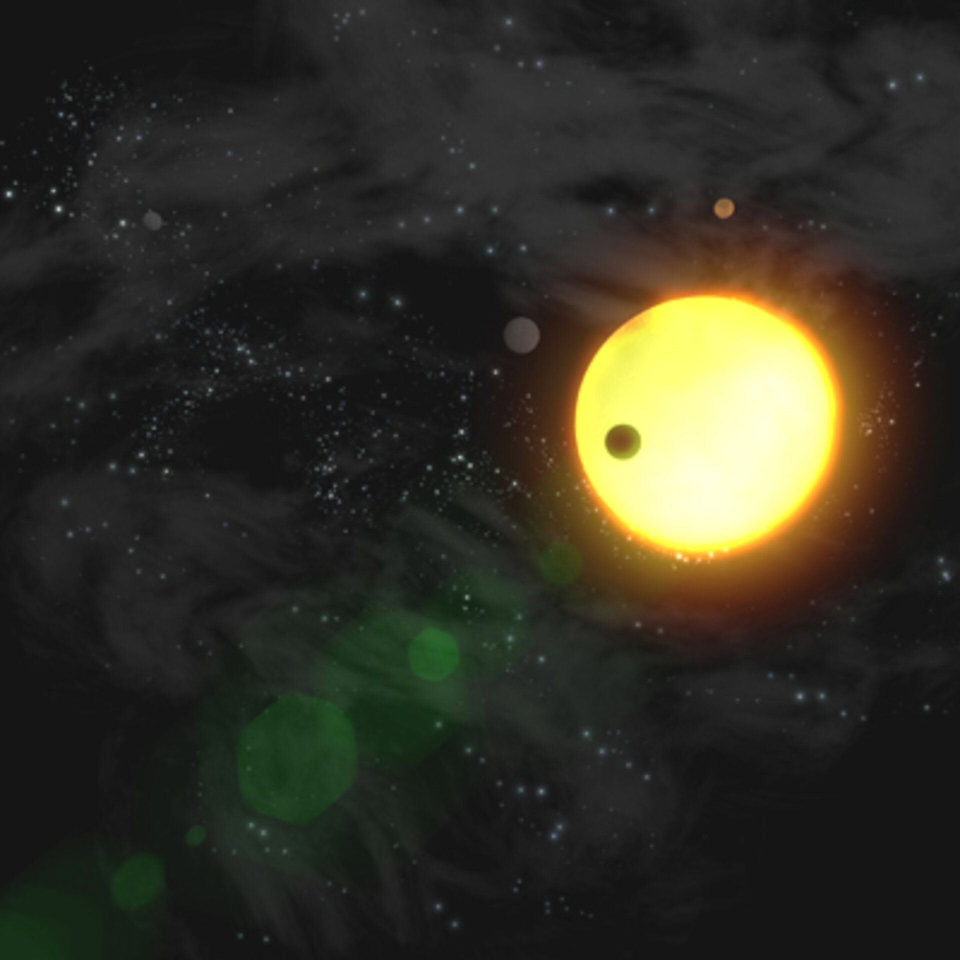 Artistic impression of Exoplanet transiting a star