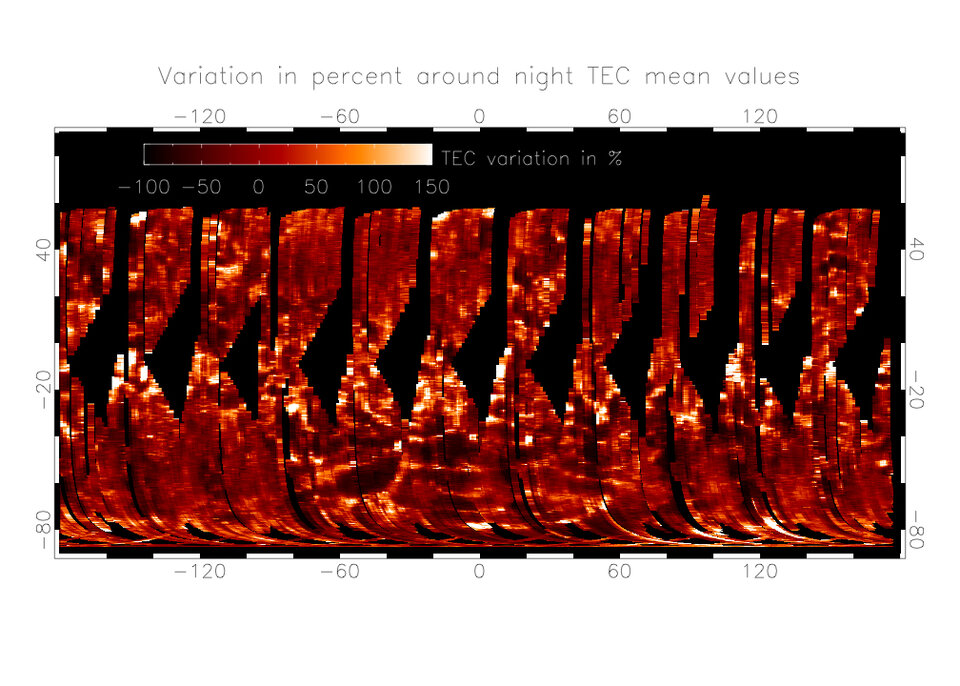 Total electron content in Mars' ionosphere