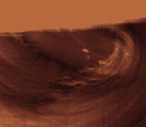 Venus south polar vortex in false colour