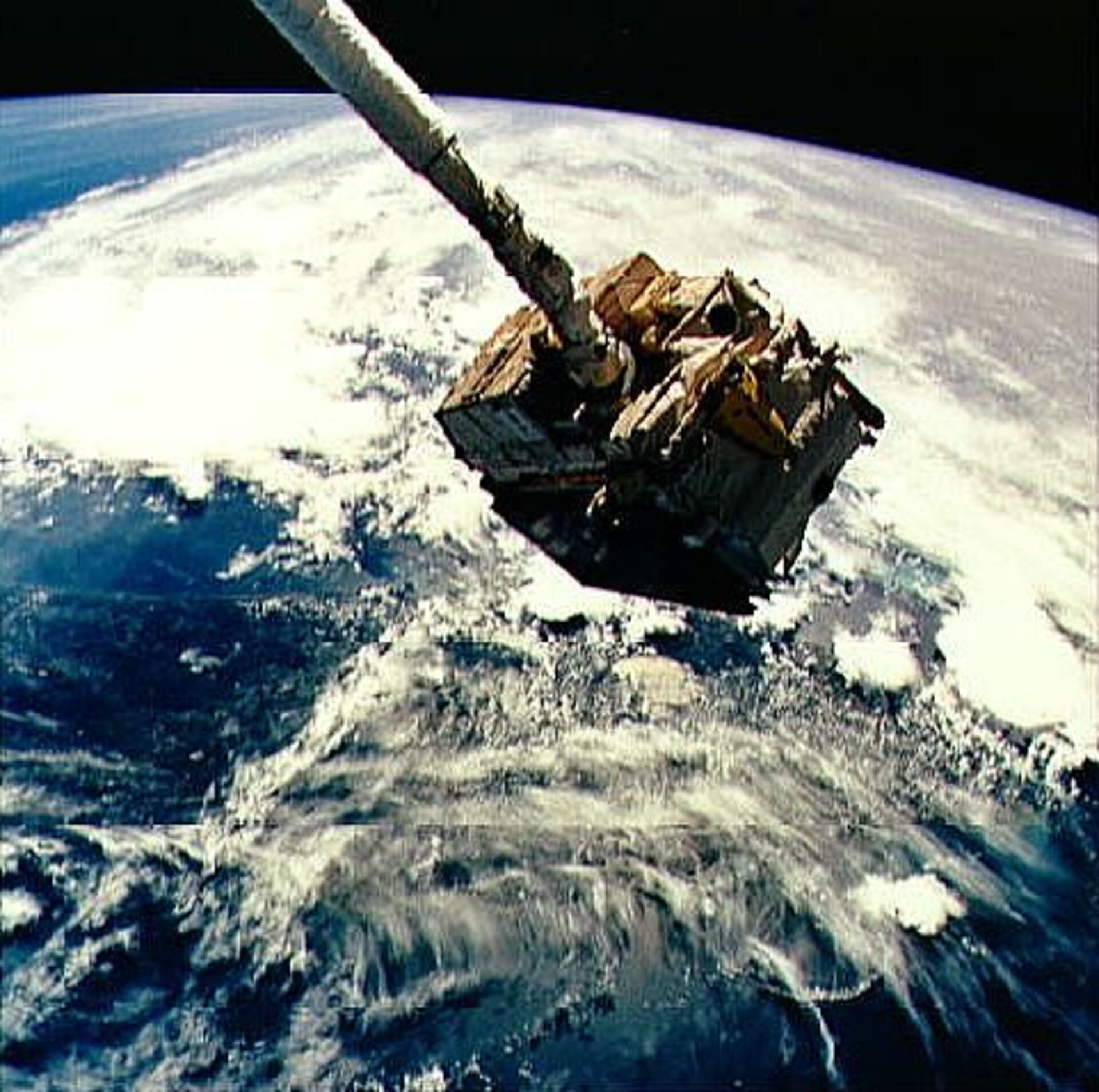 Eureca being deployed by Canadarm