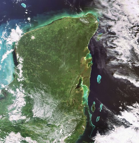 Yucatan Peninsula captured by Envisat