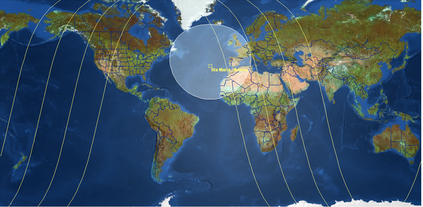 Santa Maria station tracking footprint