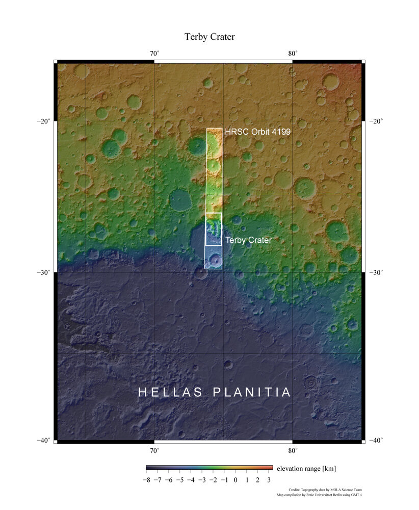Terby crater context map