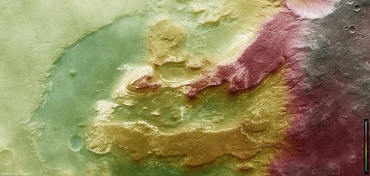 Terby crater in false colour