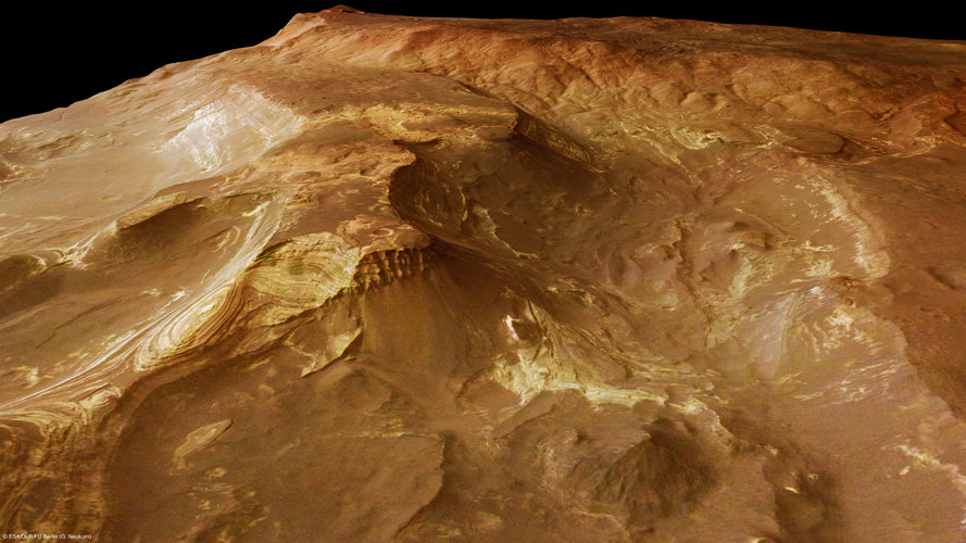 Terby crater, perspective view