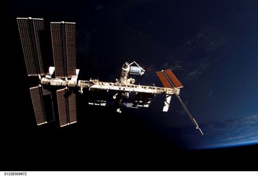 ISS is seen from Space Shuttle Atlantis