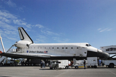 Space Shuttle Atlantis shortly after touchdown