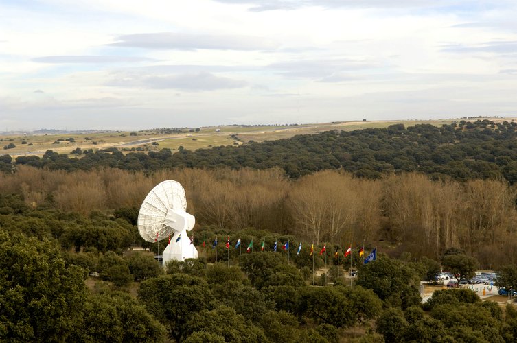 The Villafranca VIL-2 15m S-band antenna. Aerial view of ESAC