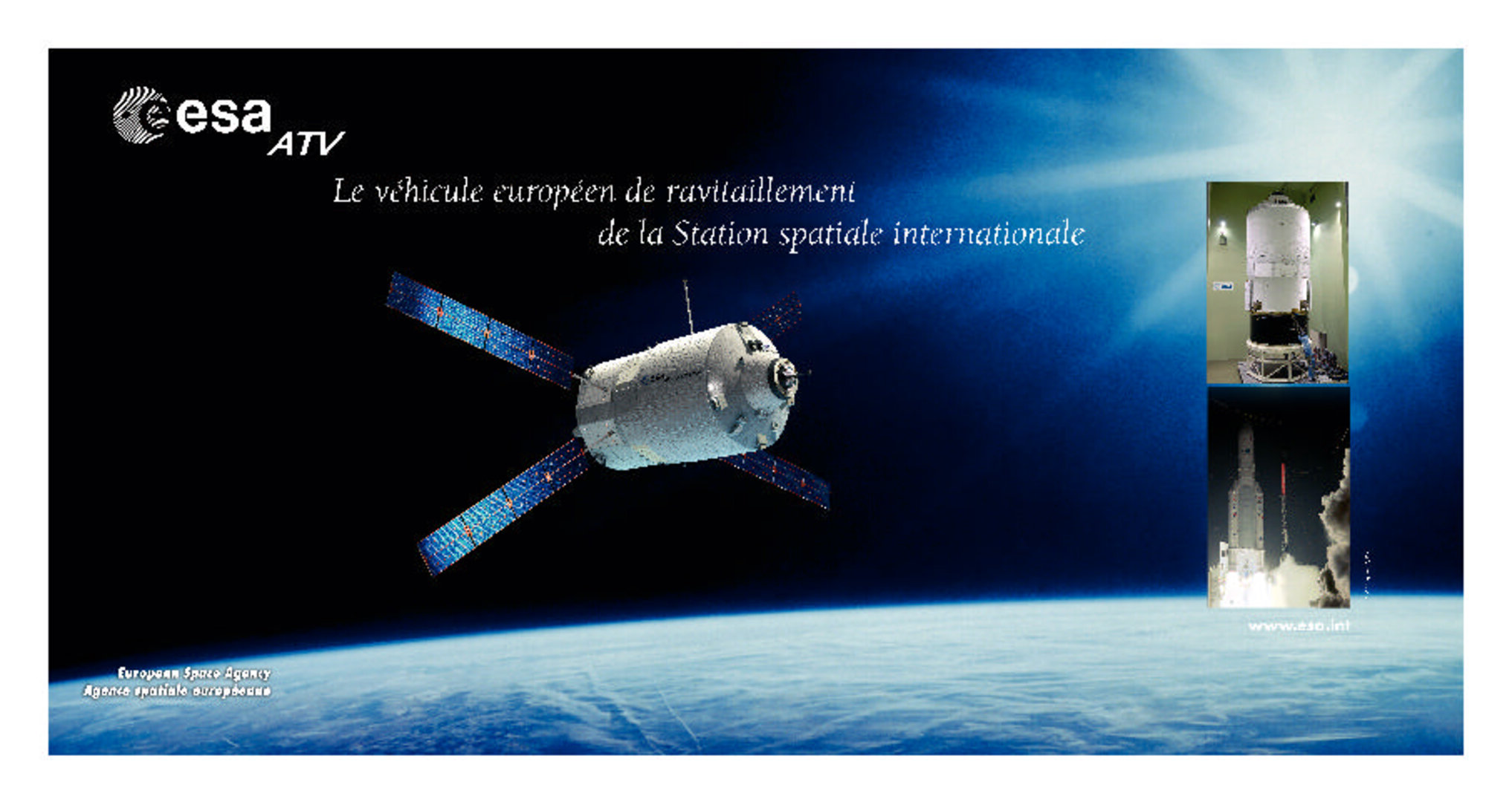 Toile de fond - Le véhicule européen de ravitaillement de la Station spatiale internationale