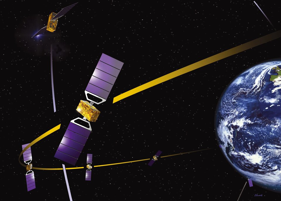 Galileo satellites in orbit