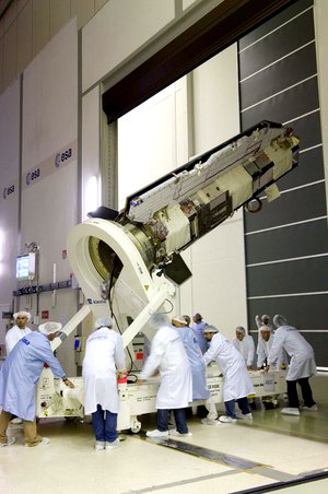 GOCE being moved for final testing