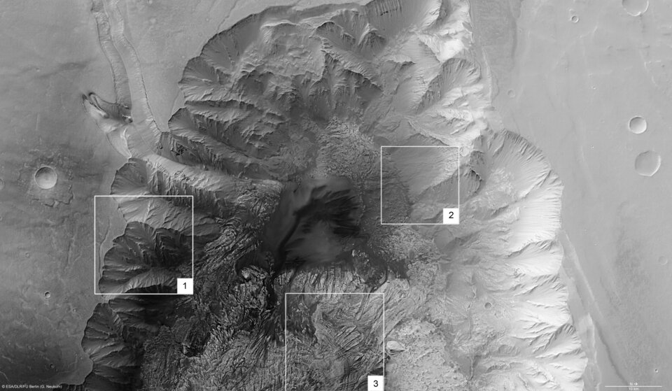 Hebes Chasma, annotated nadir view