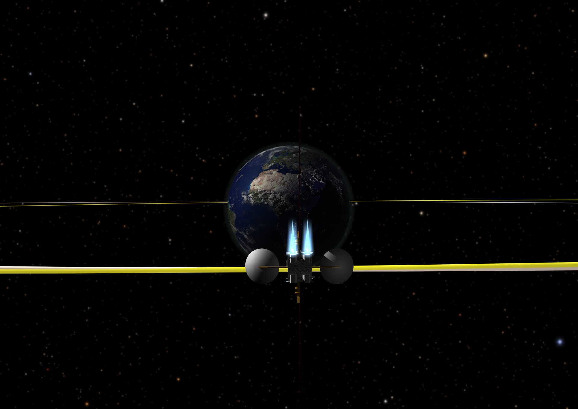 Positions-Haltung bei einem GEO-Satelliten