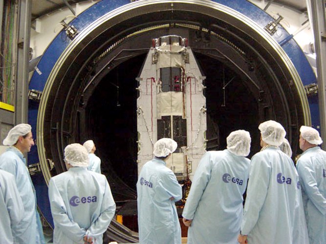 Team members in front of GOCE