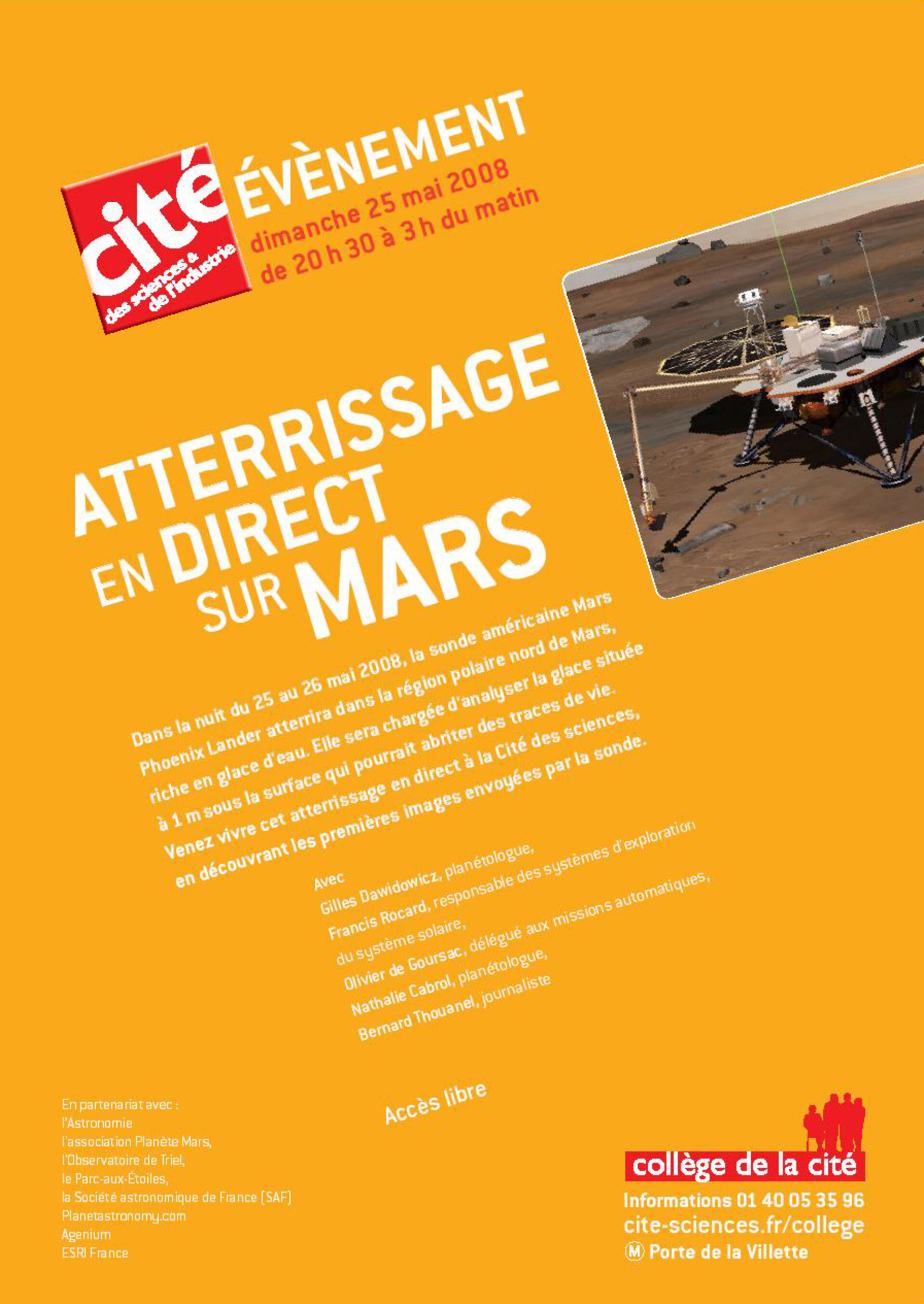 event poster of Cité des Sciences