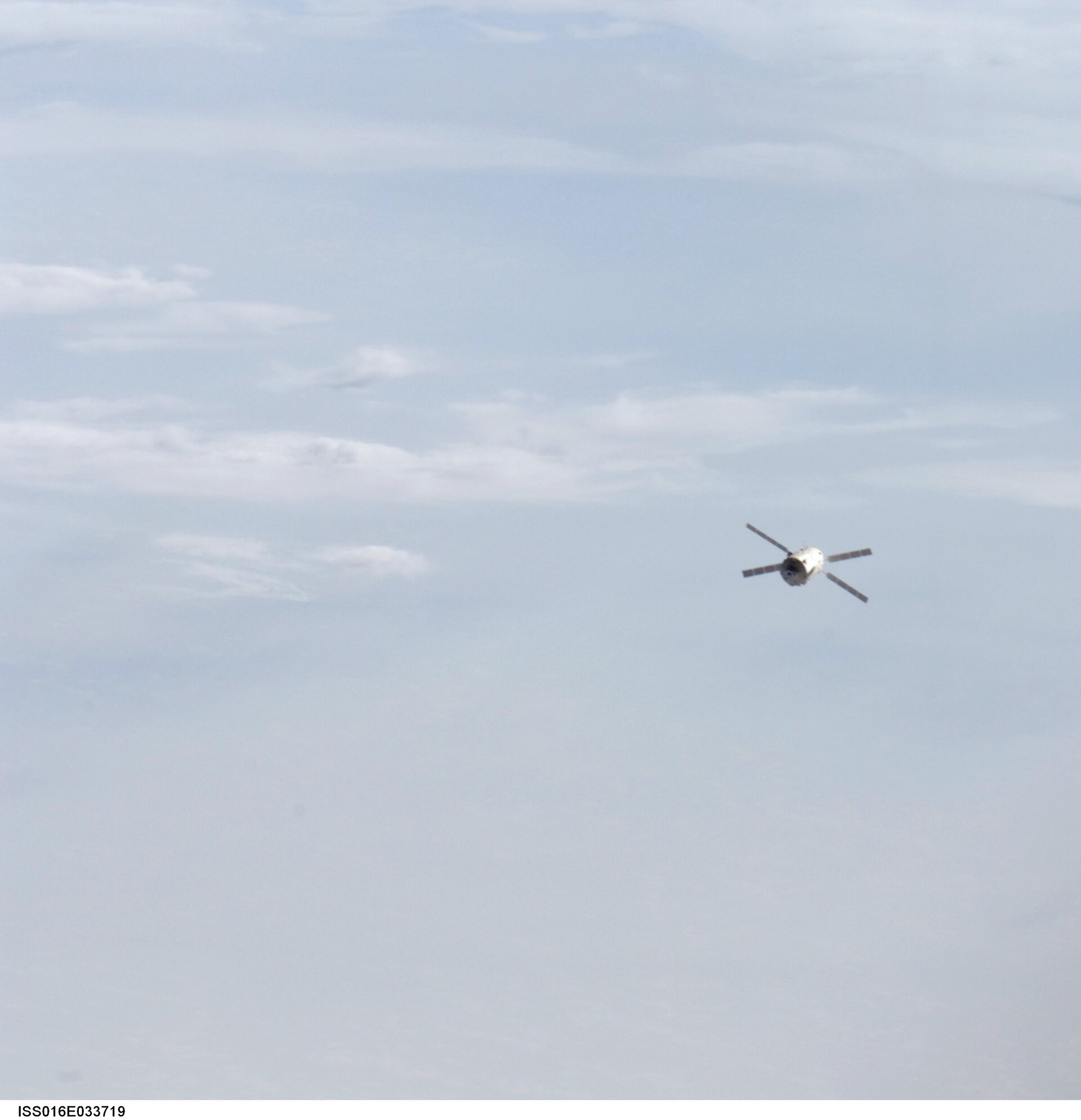 Jules Verne ATV as seen from the ISS during a rendezvous test on 29 March 2008