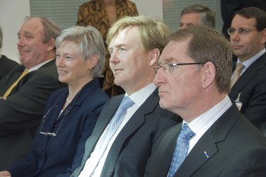 Prince Willem Alexander during the speach given by ESA Director General Jean-Jacques Dordain