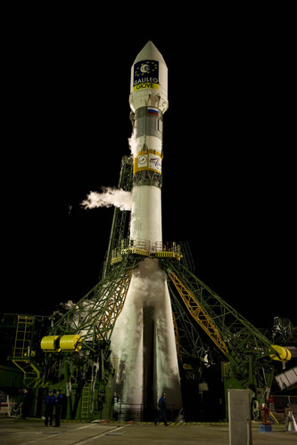 Soyuz-Fregat launch vehicle before lift-off