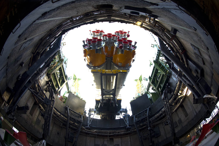 The Soyuz-Fregat launch vehicle carrying GIOVE-B