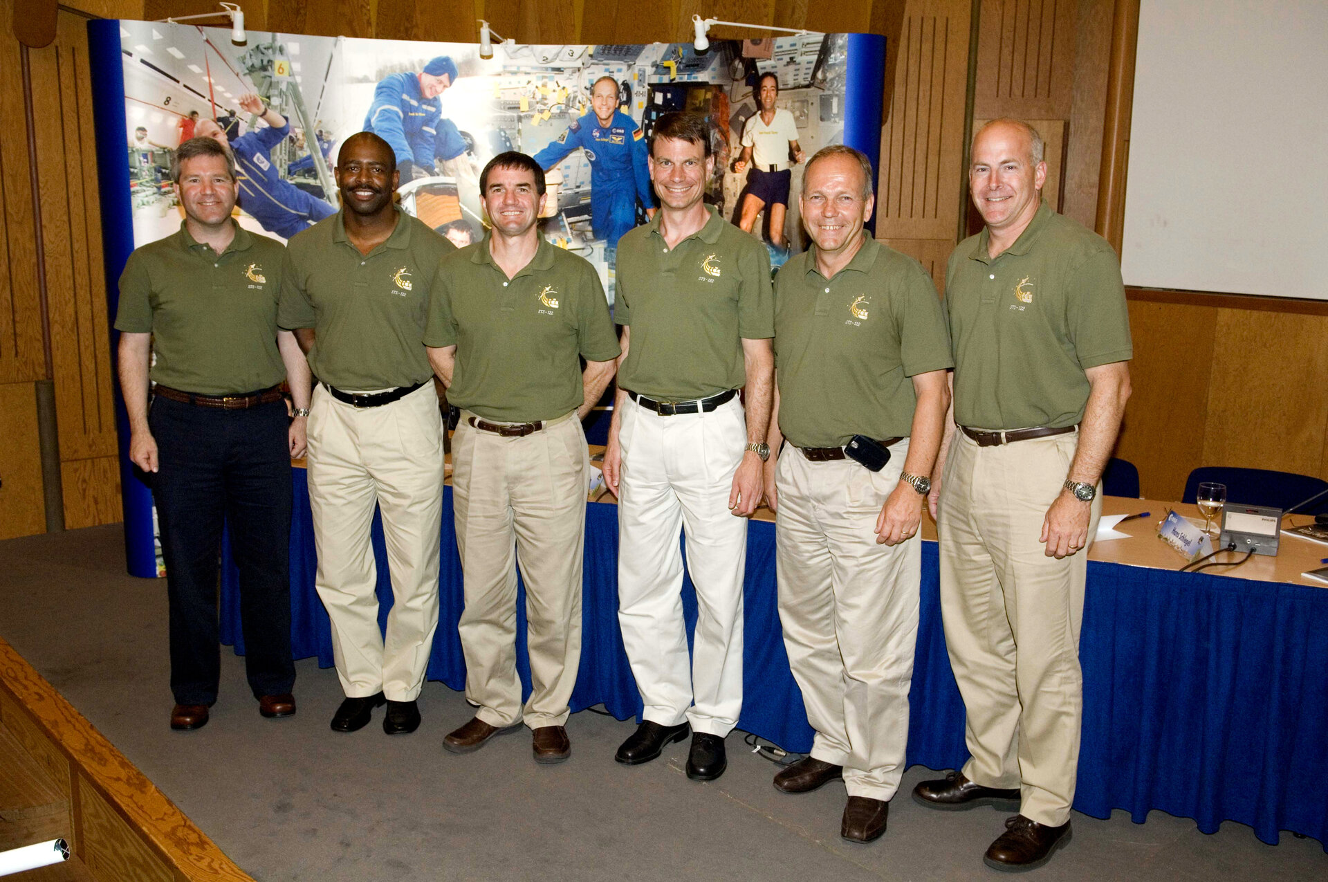 The STS-122 crew visit ESTEC during their European postflight tour