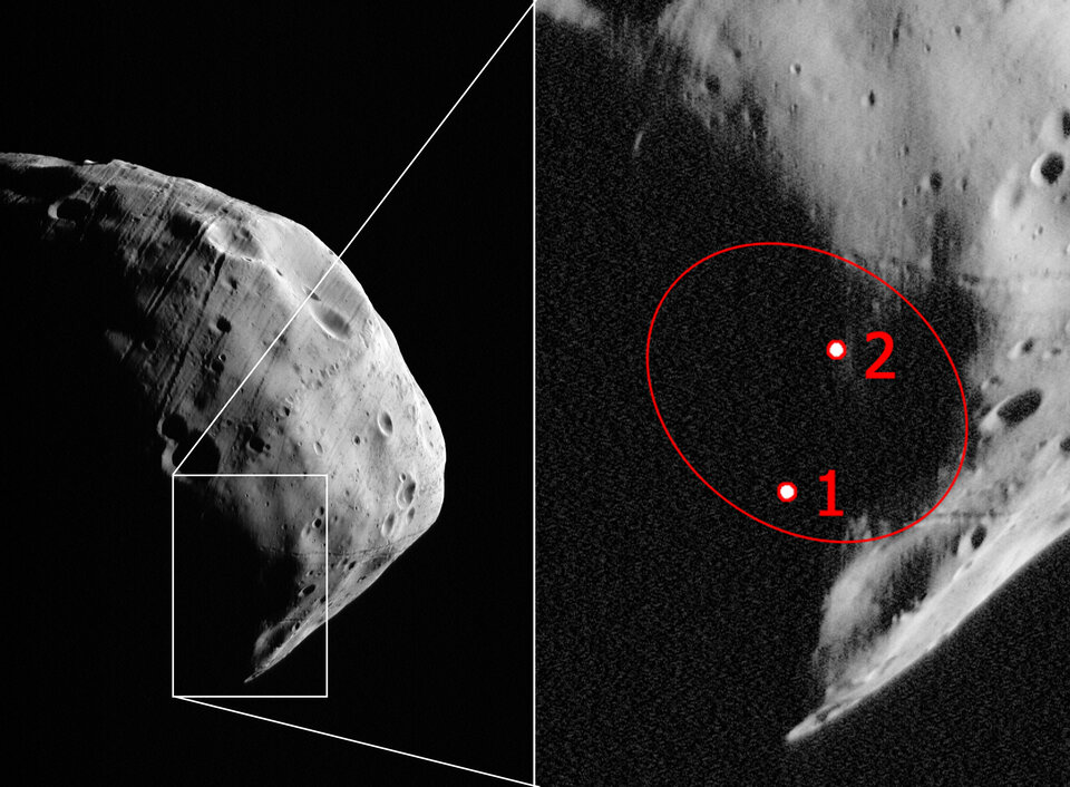 Mulig landingssted for den russiske sonden Phobos-Grunt