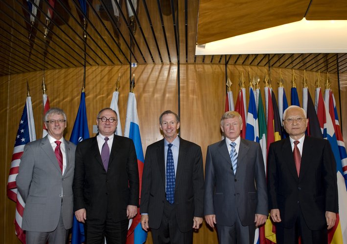 The ISS Heads of Agency at ESA Headquarters, Paris