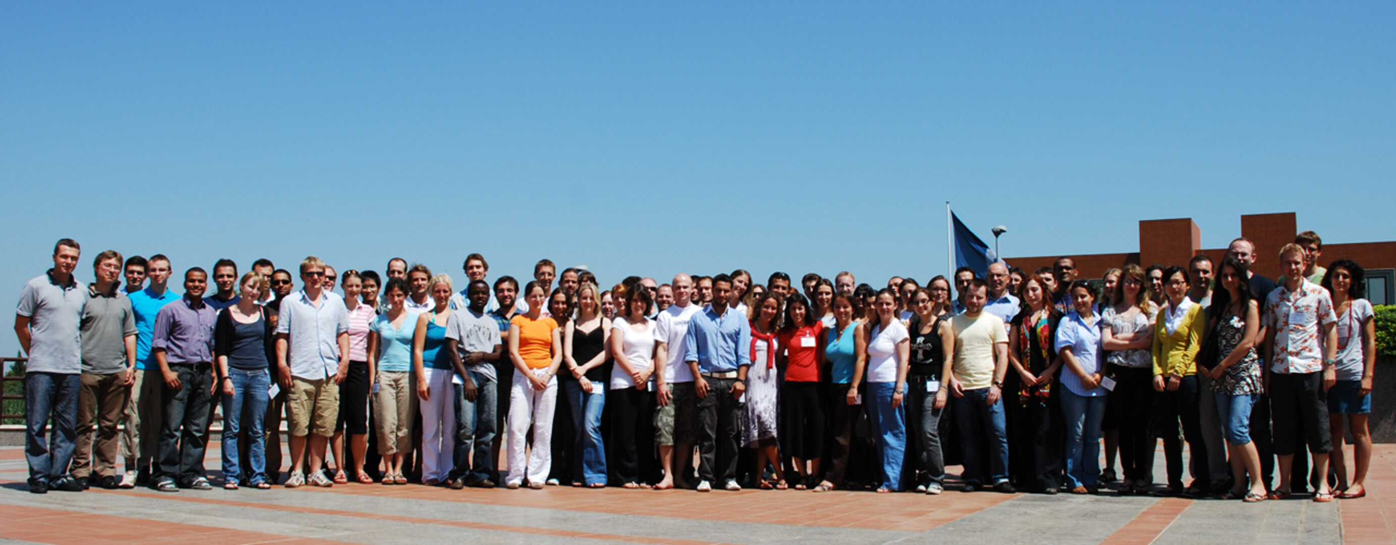 71 young scientists outside the ESRIN Conference Centre