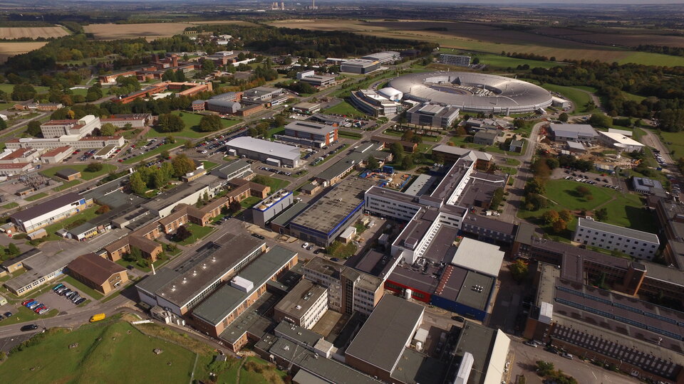 Letecký pohled na Vědecký a inovační kampus v Harwellu