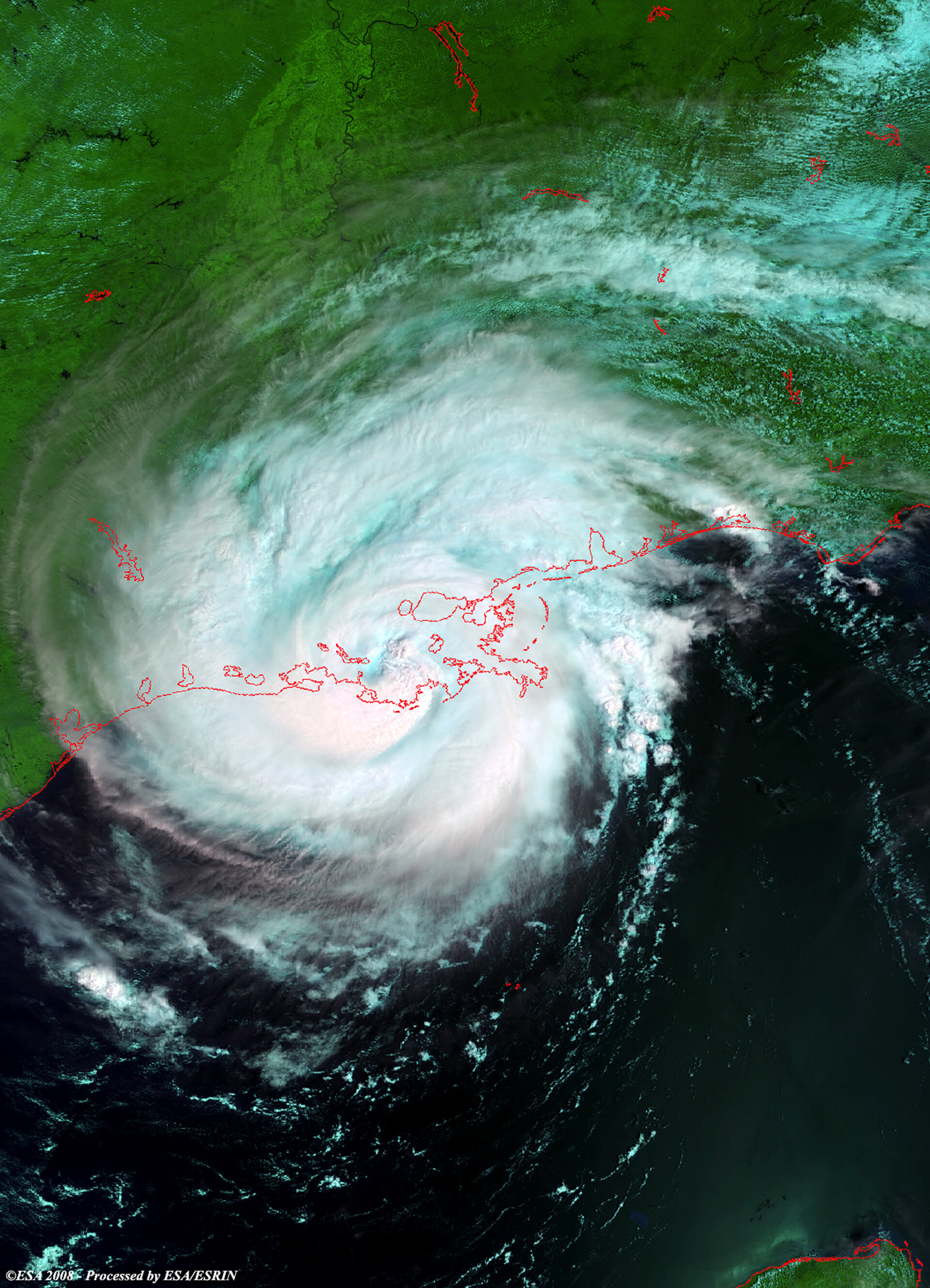 Hurricane Gustav captured by Envisat