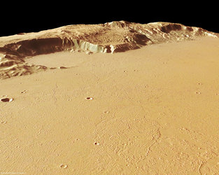 Mangala Fossae, perspective view