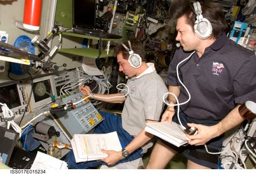 Space Station crewmembers prepare for undocking of Jules Verne ATV